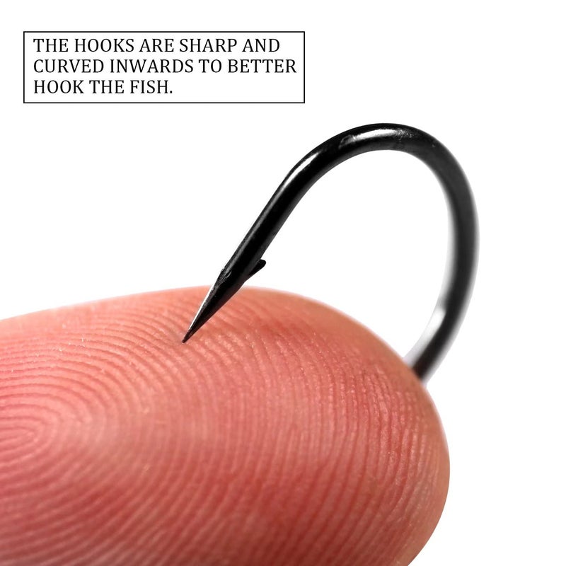 THKFISH 50pcs/Box Fishing Worm Hooks - EWG Offset, Round Bend, Wide Gap, Barbed Shank #2#1 1/0 2/0 3/0 - Image 3